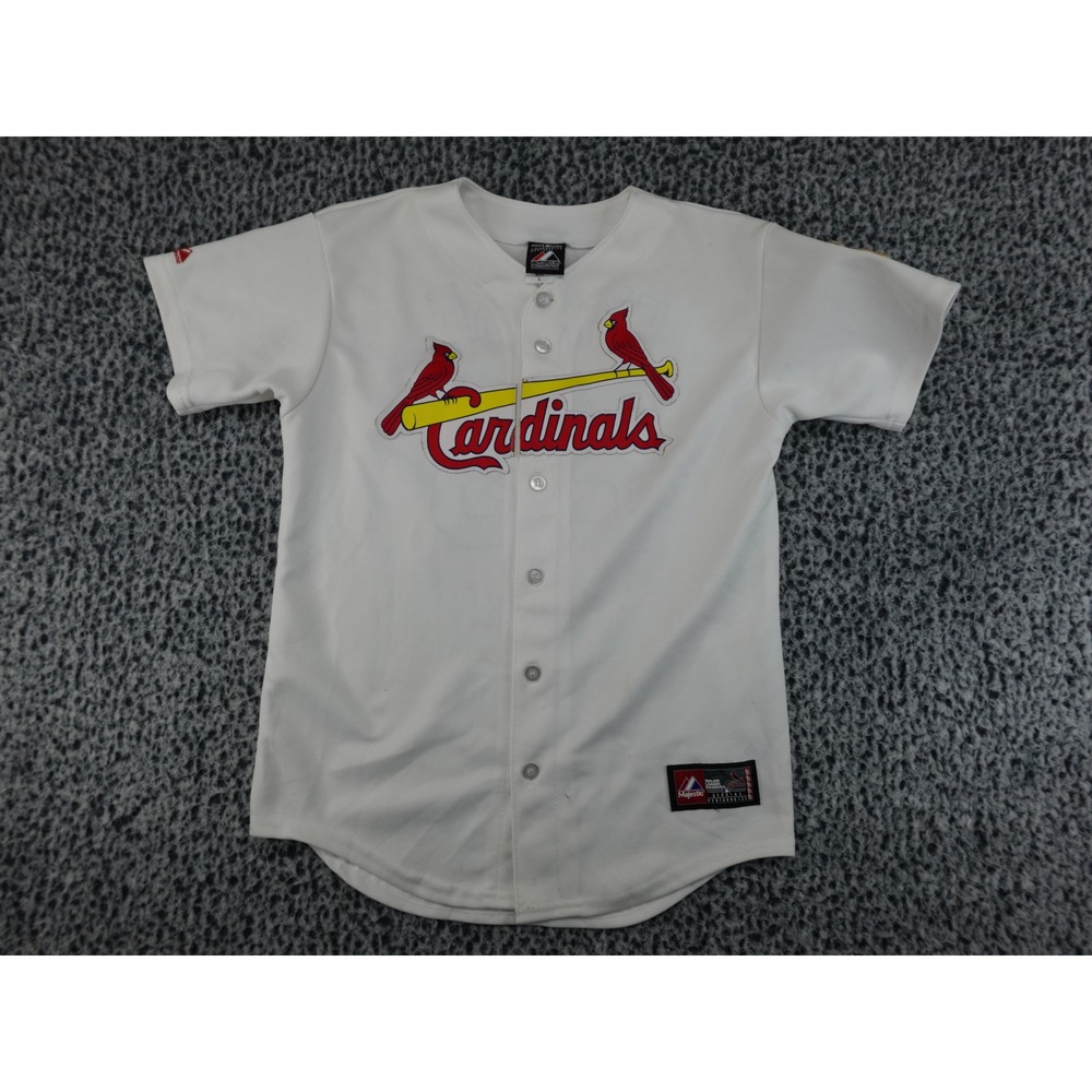 Majestic Baseball Jersey Youth Large White 2011 World Series David Freese 23